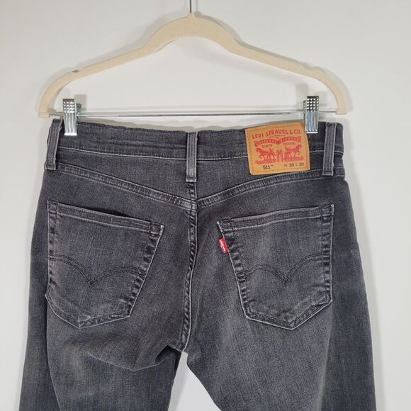 LEVI'S 511 Grey Armstrong Slim Fit Jeans W30 L30 Rise 9" Low Stretch Denim - Picture 6 of 10